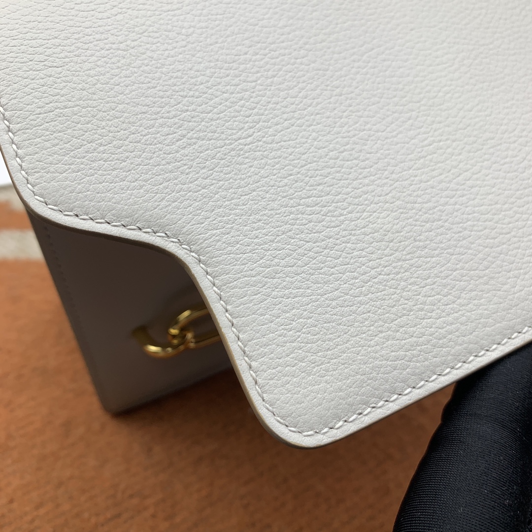 高仿HERMES roulis系列 珍珠灰手工製作遠程包包肩背包
