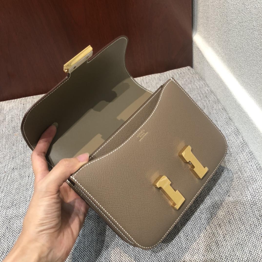 原單愛馬仕康康包大象灰 手工製作