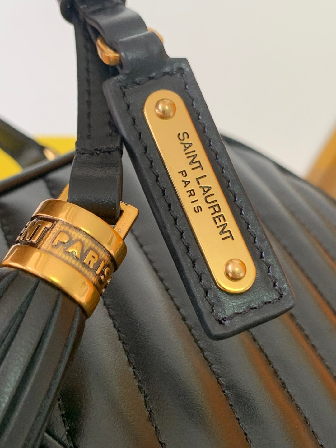超A貨YSL聖羅蘭包包 lou絎縫皮革相機袋 Saint Laurent Monogram肩背袋 黑色金扣