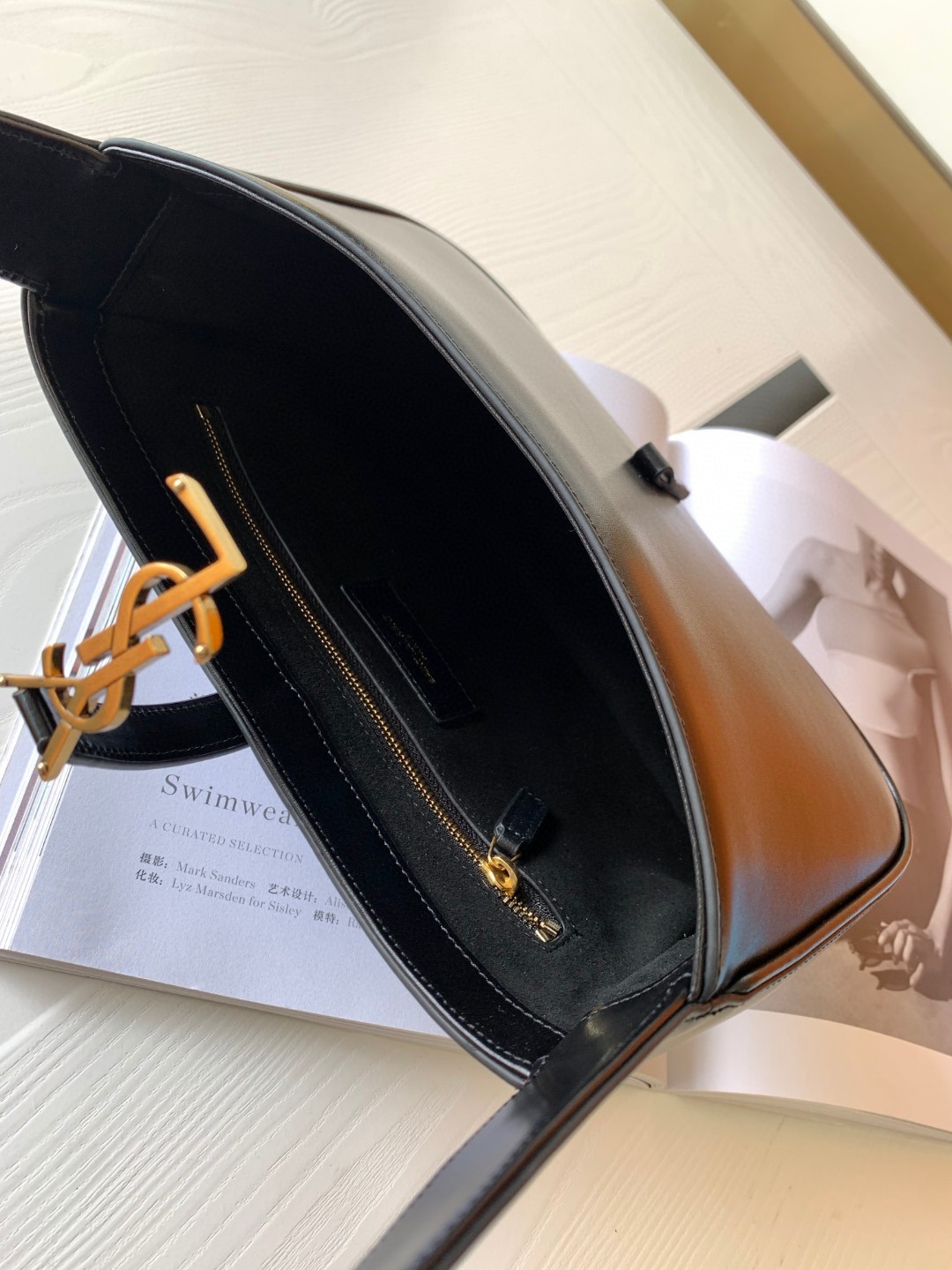 YSL聖羅蘭超A貨復刻包包 le5à7啞光面黑色金扣hobo Saint Laurent Monogram Hobo手袋