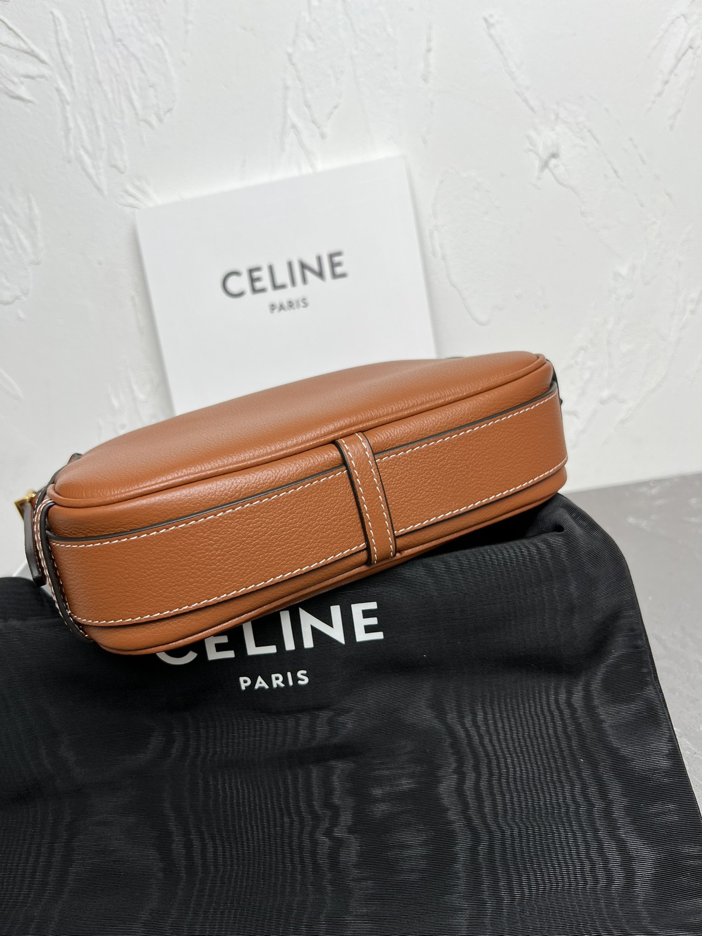 Celine賽琳高仿原單復刻包包 CELINE新品 ROMY迷你柔軟牛皮革MINI ROMY 棕色