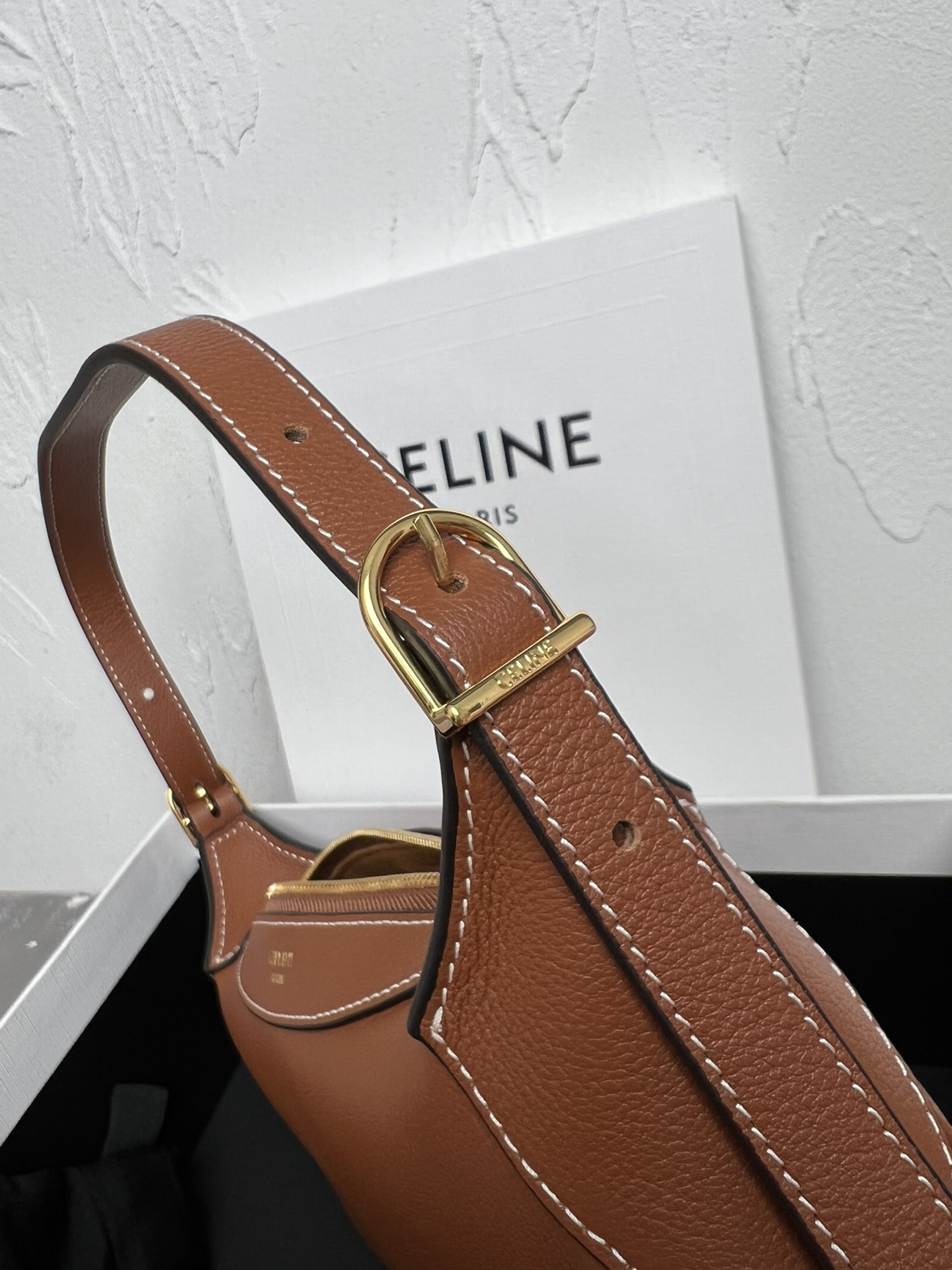 Celine賽琳高仿原單復刻包包 CELINE新品 ROMY迷你柔軟牛皮革MINI ROMY 棕色