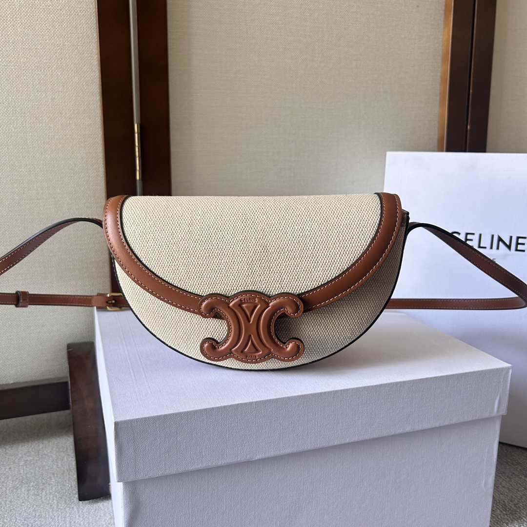 原單高仿Celine賽琳 Basace凯旋门 Besace Cuir Triomphe手袋 斜揹包 帆布