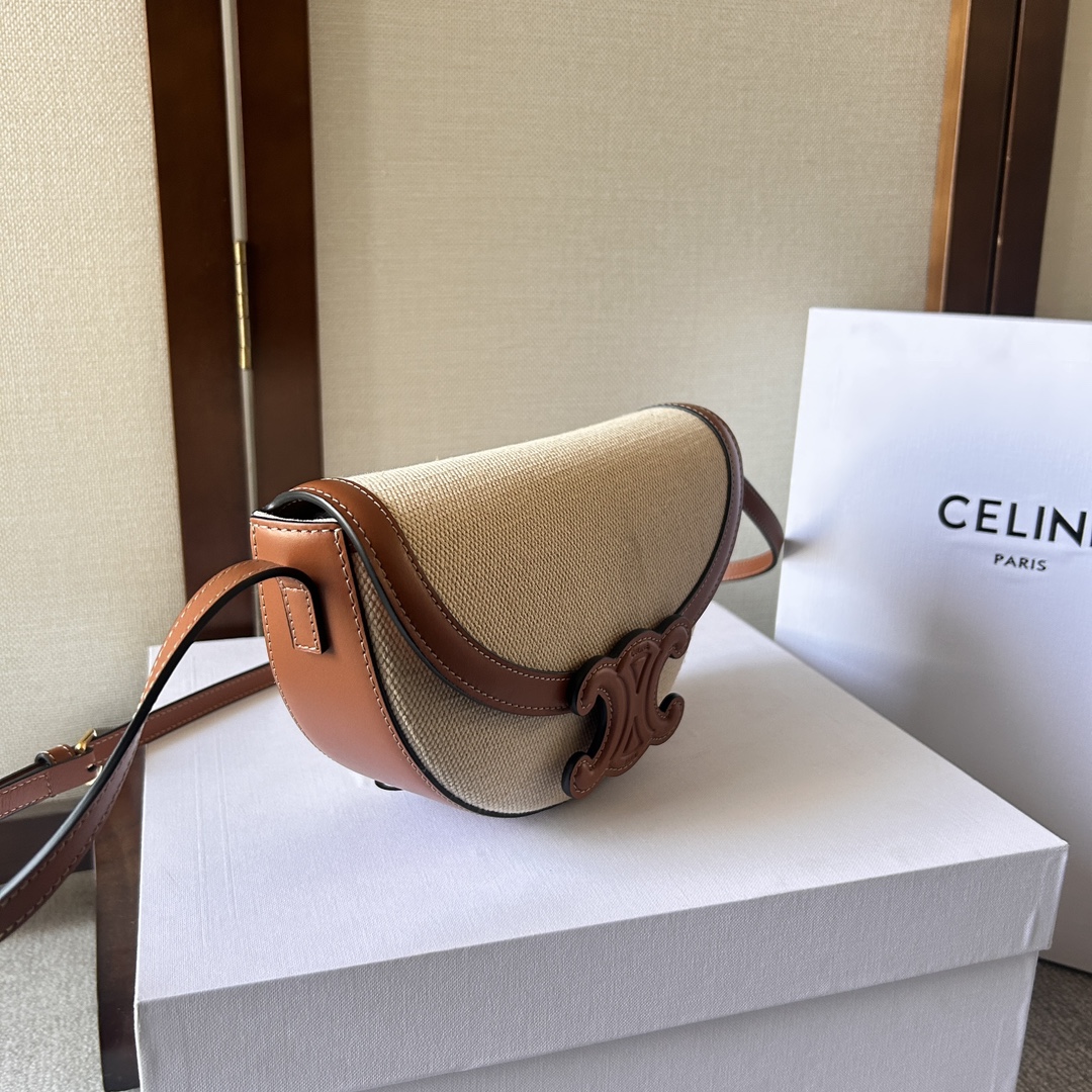 原單高仿Celine賽琳 Basace凯旋门 Besace Cuir Triomphe手袋 斜揹包 帆布