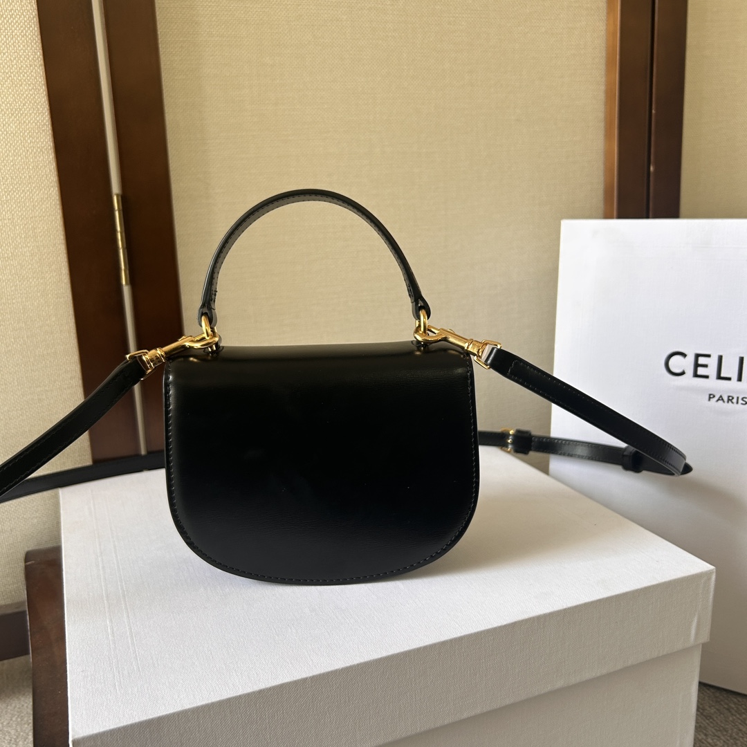 高仿復刻Celine賽琳包 標誌印花 TRIOMPHE COUFFIN扇子包 超大手袋 深棕色