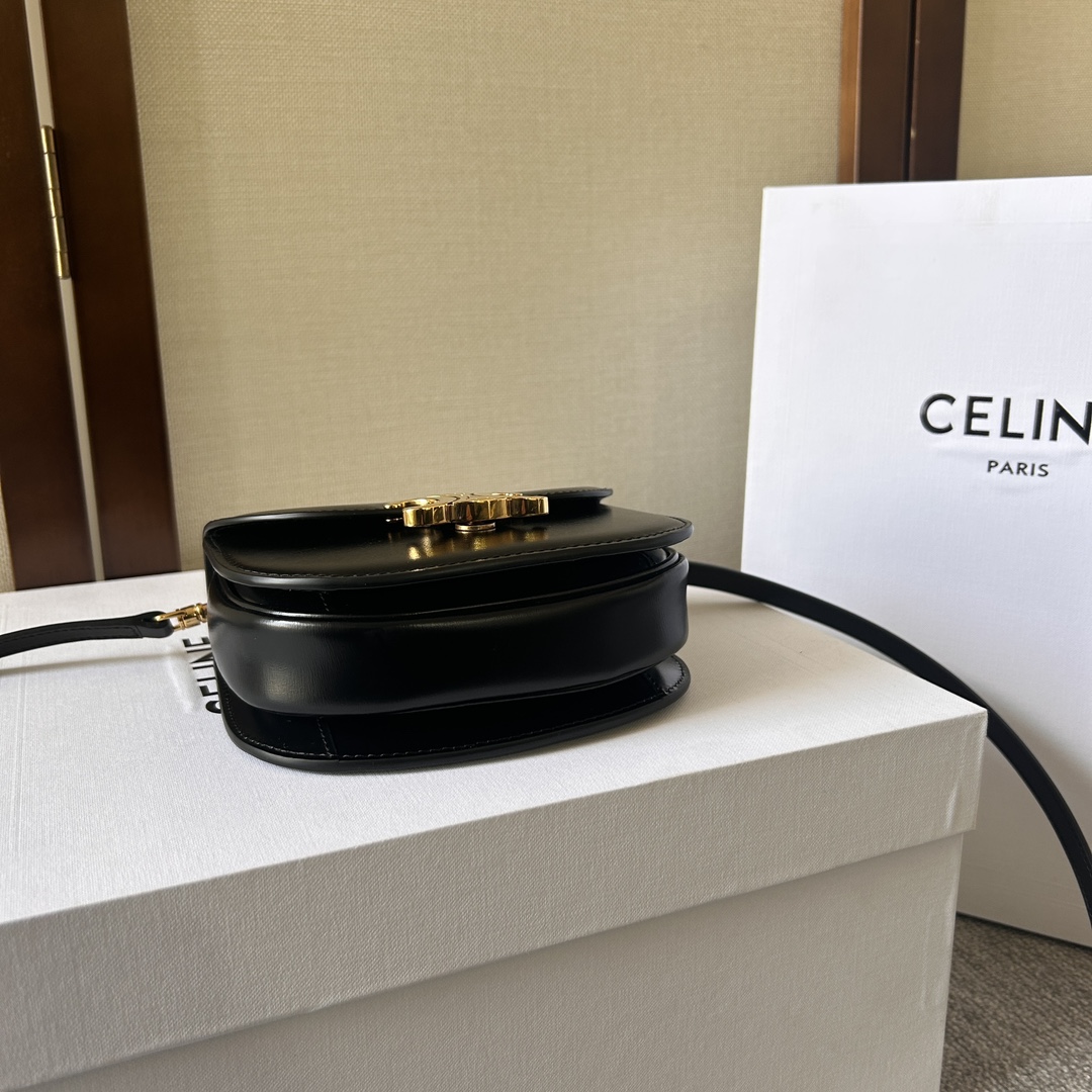 高仿復刻Celine賽琳包 標誌印花 TRIOMPHE COUFFIN扇子包 超大手袋 深棕色