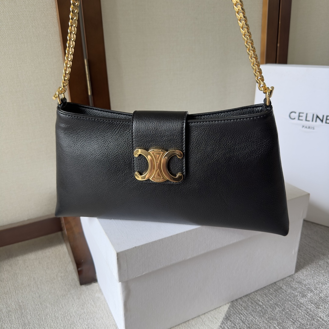 Celine賽琳包高仿包包 TRIOMPHE SOFT 平滑牛皮革中型WILTERN手袋