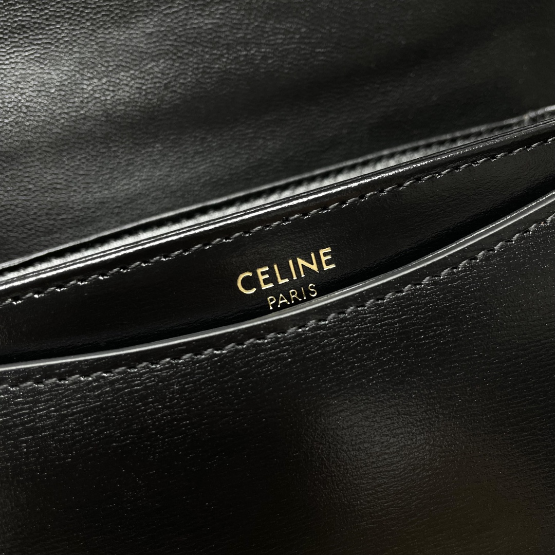Celine賽琳包復刻包包 亮面牛皮革BESACE CLEA手袋 TEEN BESACE TRIOMPHE