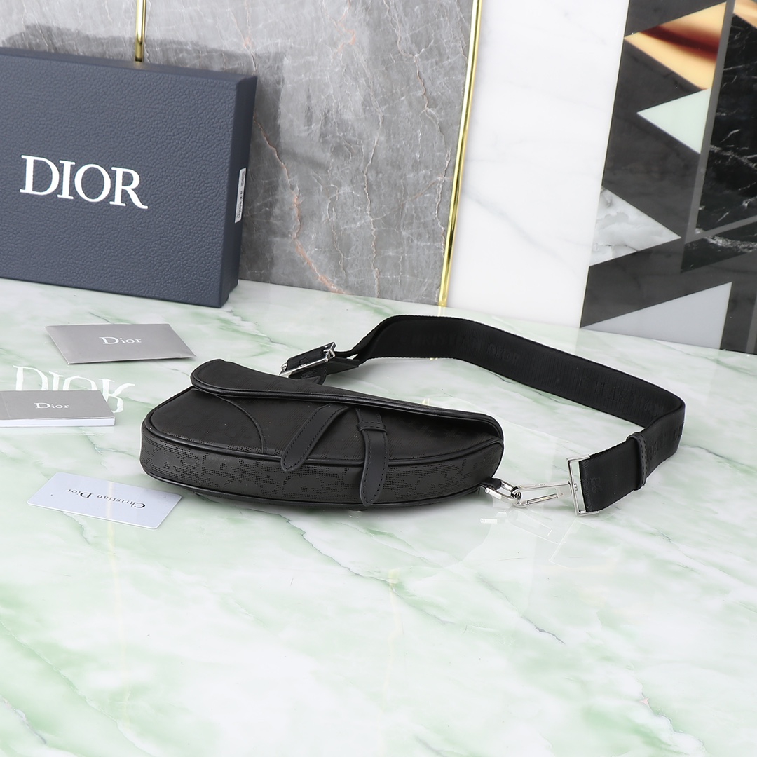 內置感應芯片 高仿包包 DIOR 專櫃同步 男士馬鞍包 黑色