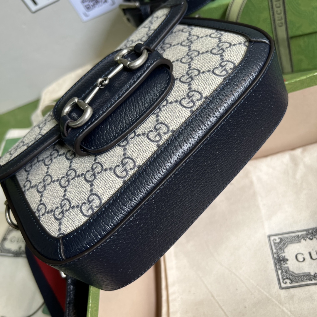 高仿GucciPVC藍色Supreme帆布單肩包斜挎包