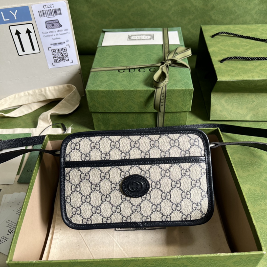 高仿Gucci Supreme帆布女單肩包斜挎包環保材料
