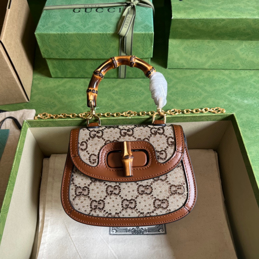 高仿A貨Gucci Bamboo 735116單肩包腋下包頂級原單