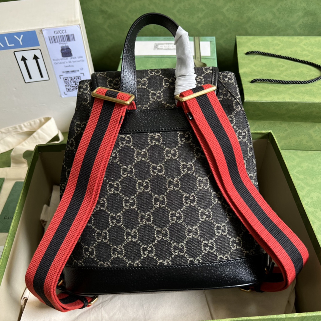 頂級原單Gucci2024新品雙肩包背包高端書包黑色