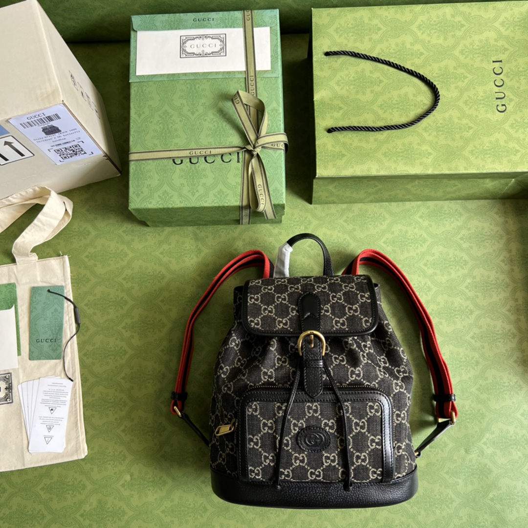 頂級原單Gucci2024新品雙肩包背包高端書包黑色