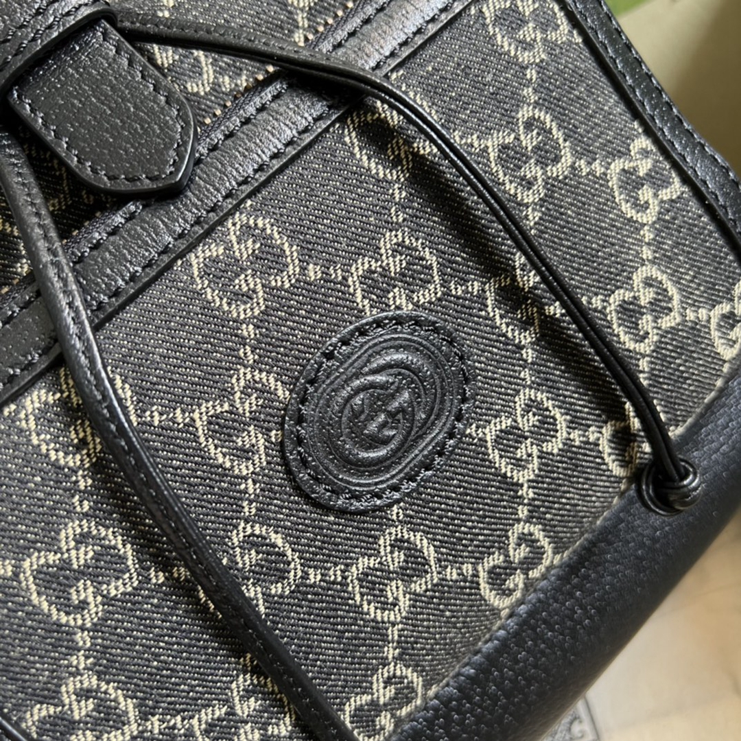 頂級原單Gucci2024新品雙肩包背包高端書包黑色