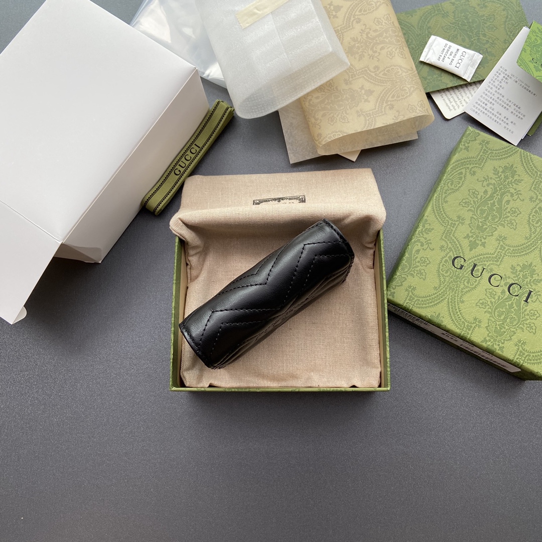 高仿Gucci古馳進口原廠皮Marmont466492高端錢包雙折錢包