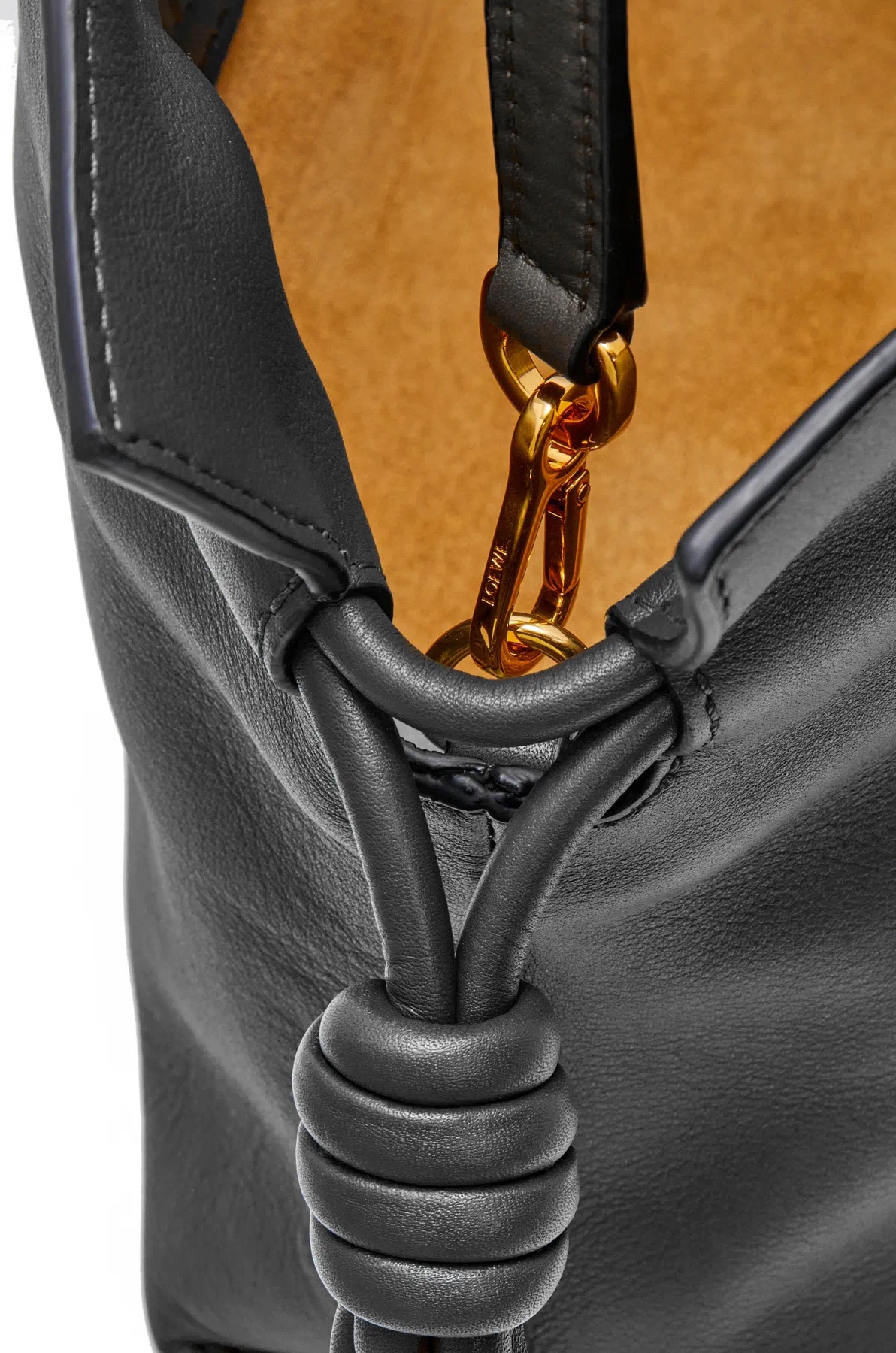 loewe羅意威頂級高仿超A貨 納帕牛皮革Flamenco 福袋手拿包黑色