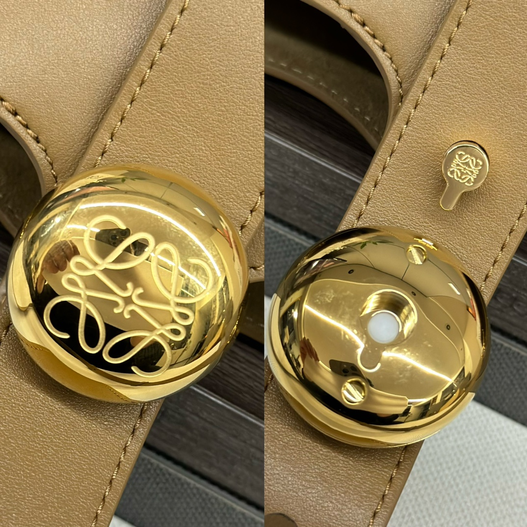 loewe羅意威高仿複刻包包 mini柔軟牛皮革Pebble Bucket水桶包橡木棕