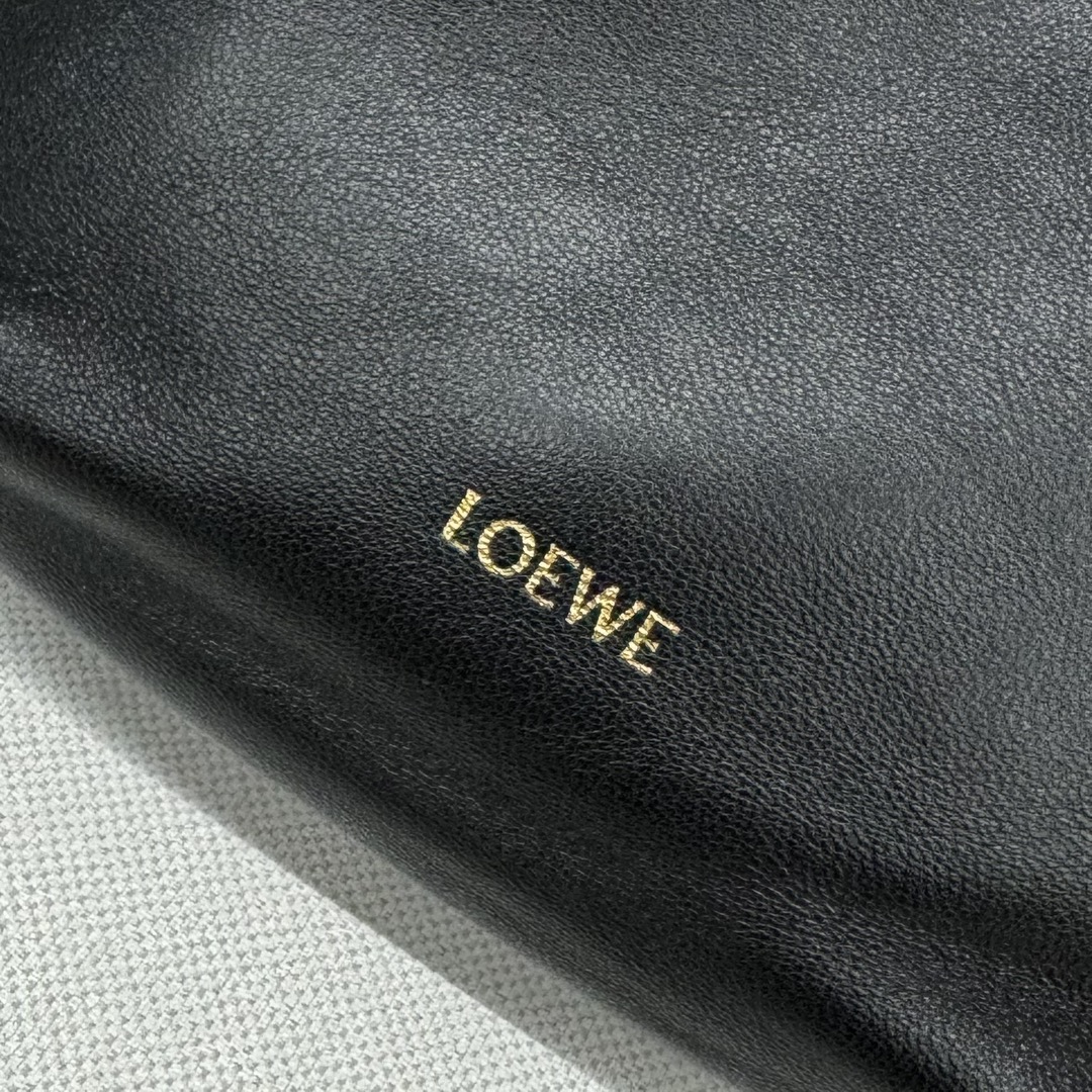 loewe羅意威超A貨手拿包 新款迷你納帕羊皮革 Flamenco Purse 手拿包 黑色