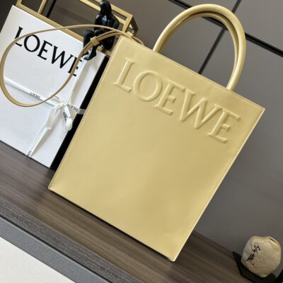 loewe羅意威原單A貨包包 油亮Standard A4 Tote手袋 油黃色