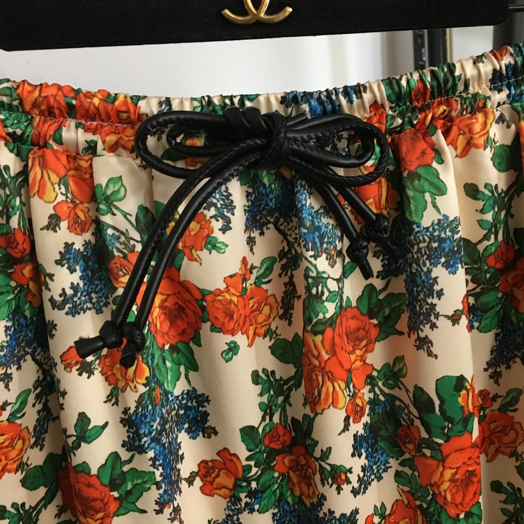 專櫃同步高仿女裝LV 大擺裙女士裙子花朵印花
