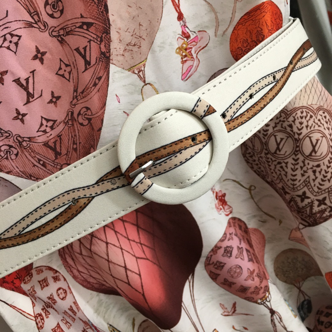 定制復刻熱氣球logo真絲混紡短袖連衣裙 女裝 高仿LV