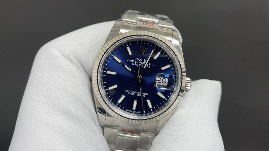 頂級高仿N廠勞力士日誌白殼手錶36mm3235機芯