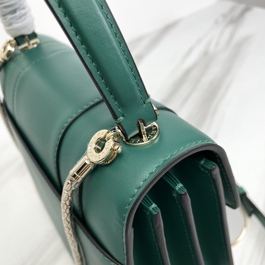 一比一高仿BVLGARI寶格麗 Serpenti Forever 中型手提包斜揹包手袋 緑色
