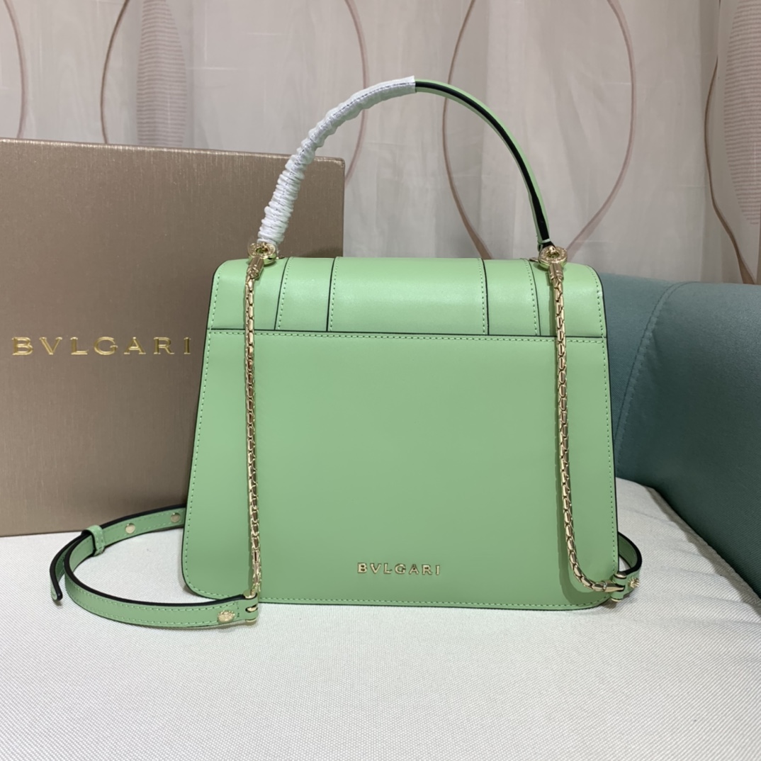 一比一高仿BVLGARI寶格麗 Serpenti Forever 中型手提包斜揹包手袋 淺緑