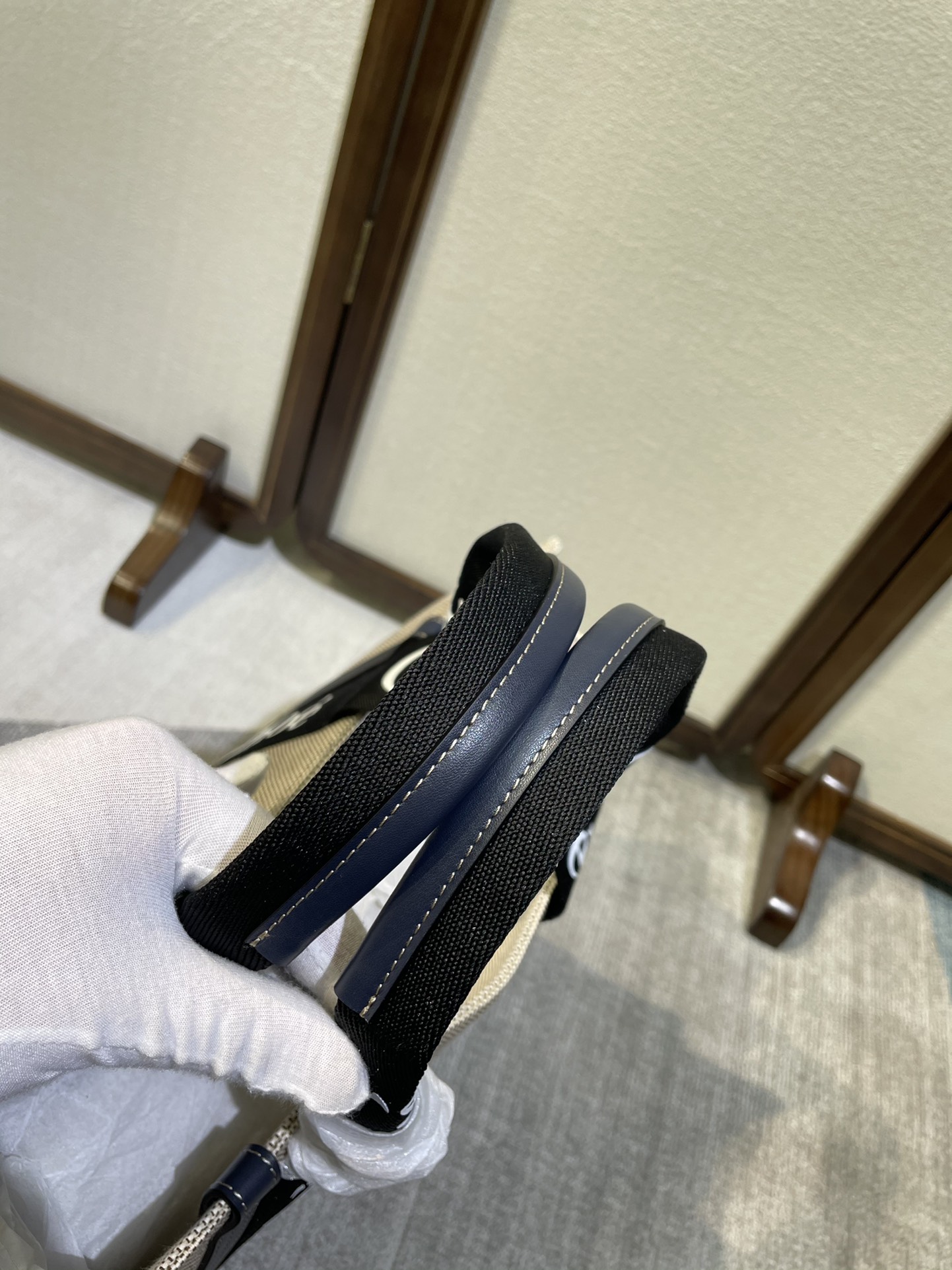 複刻名牌包Chloe蔻依 Chloé標識亞麻帆布 Woody大號托特包