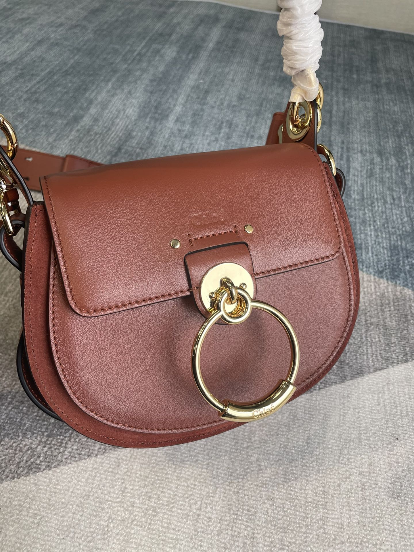 複刻Chloe蔻依名牌包包 TESS小號手袋 斜挎馬鞍小挎包 紅棕