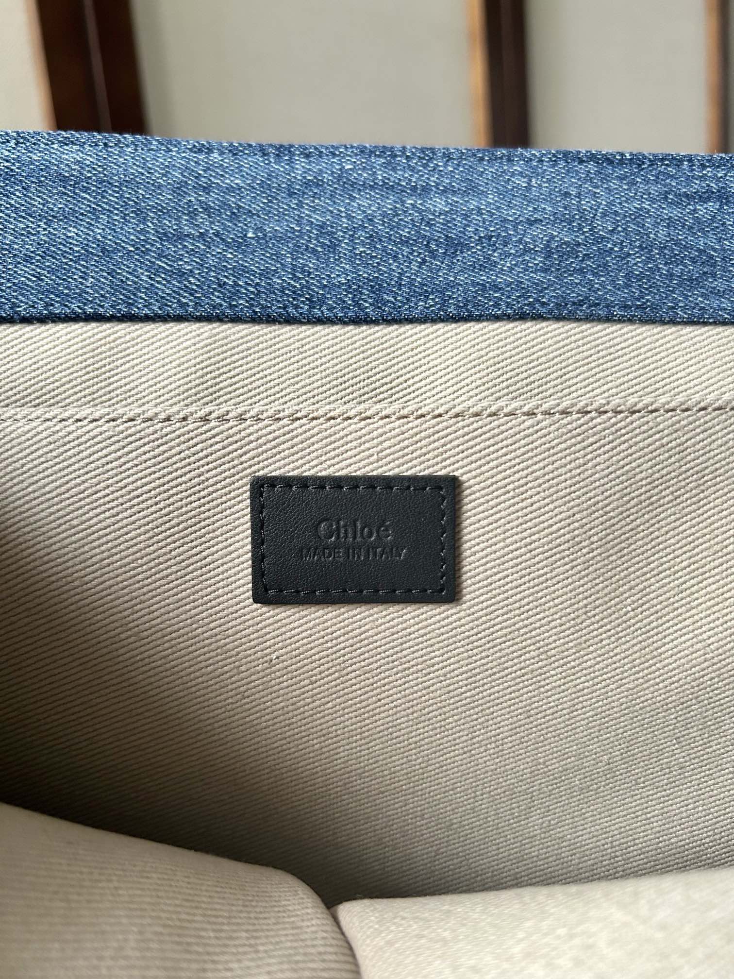 原單高仿Chloe蔻依名牌包 牛仔布Chloé Woody Tote Bag 大號托特包