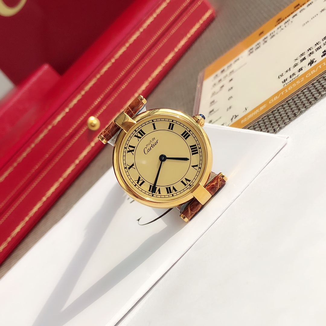 LesMustdeCartier中古小金錶卡地亞腕錶復刻手錶
