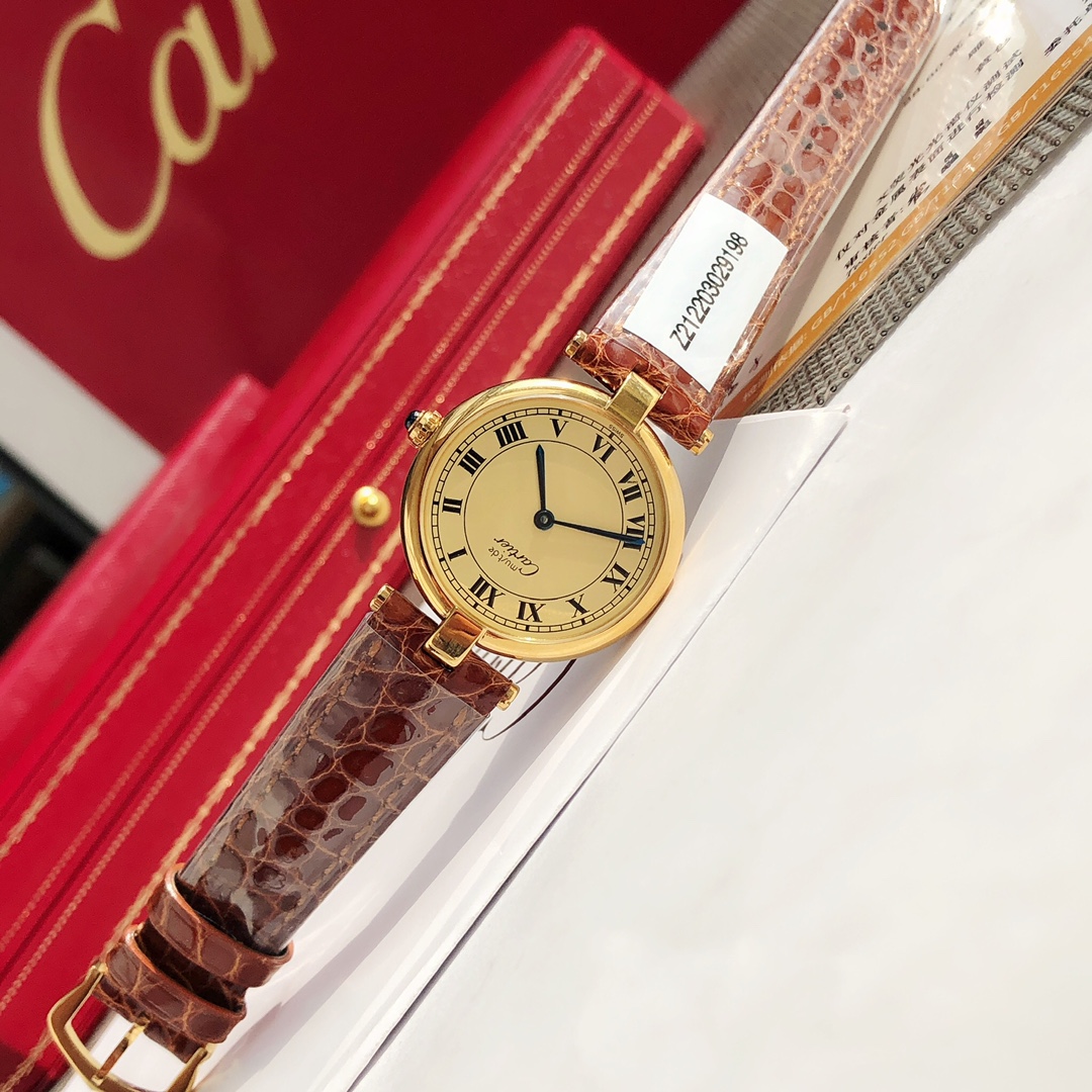 LesMustdeCartier中古小金錶卡地亞腕錶復刻手錶