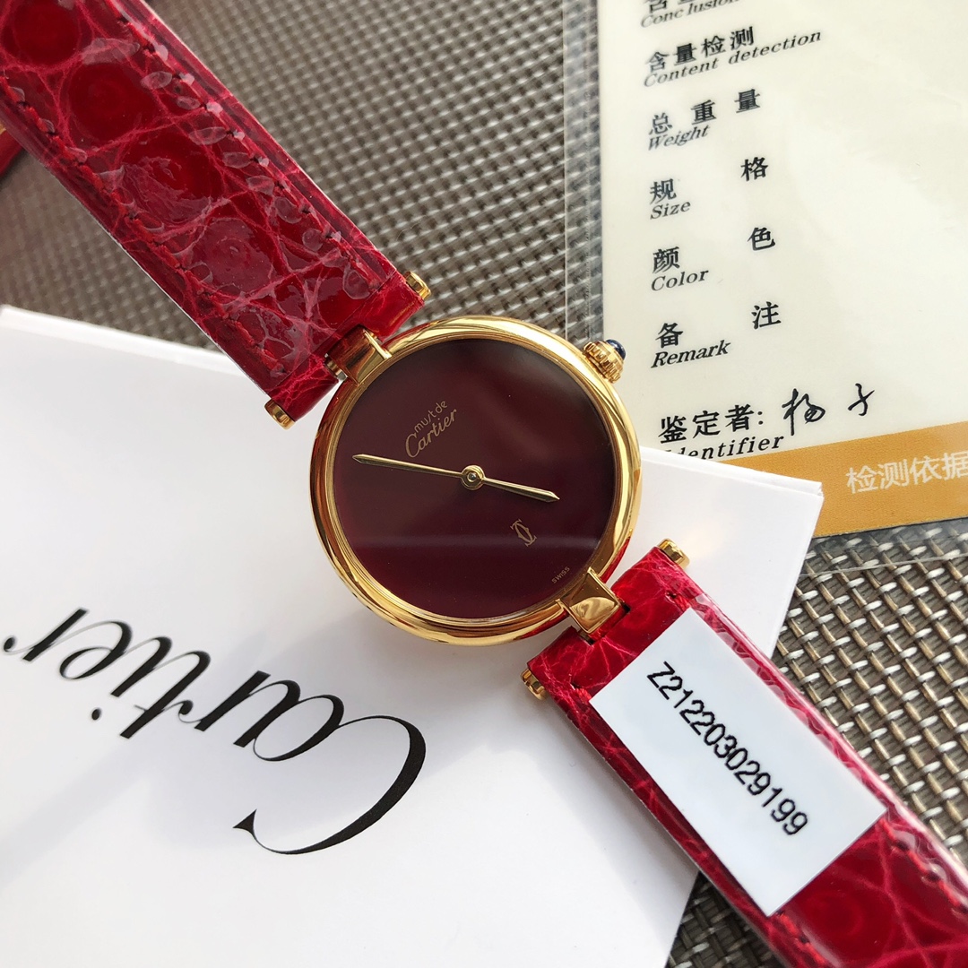 LesMustdeCartier系列 卡地亞高仿手錶 經典紅色錶帶超級好看