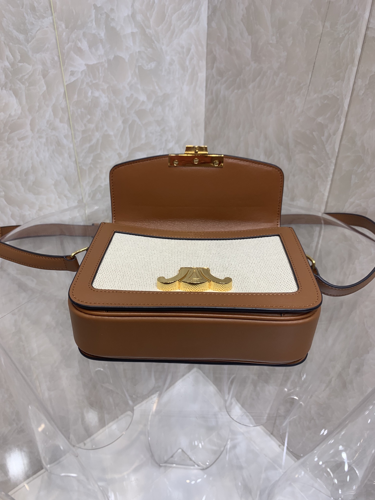 高仿品牌包Celine賽琳包包 凱旋門斜挎包 帆布CLASSIQUE TRIOMPHE手袋小號