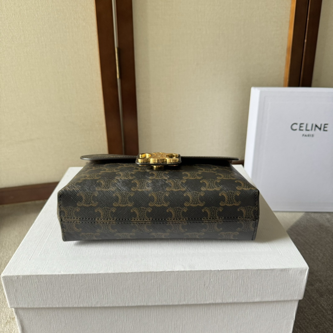 1比1高仿名牌包Celine賽琳 2024 標誌印花TEEN VICTOIRE小號柔軟牛皮革手袋
