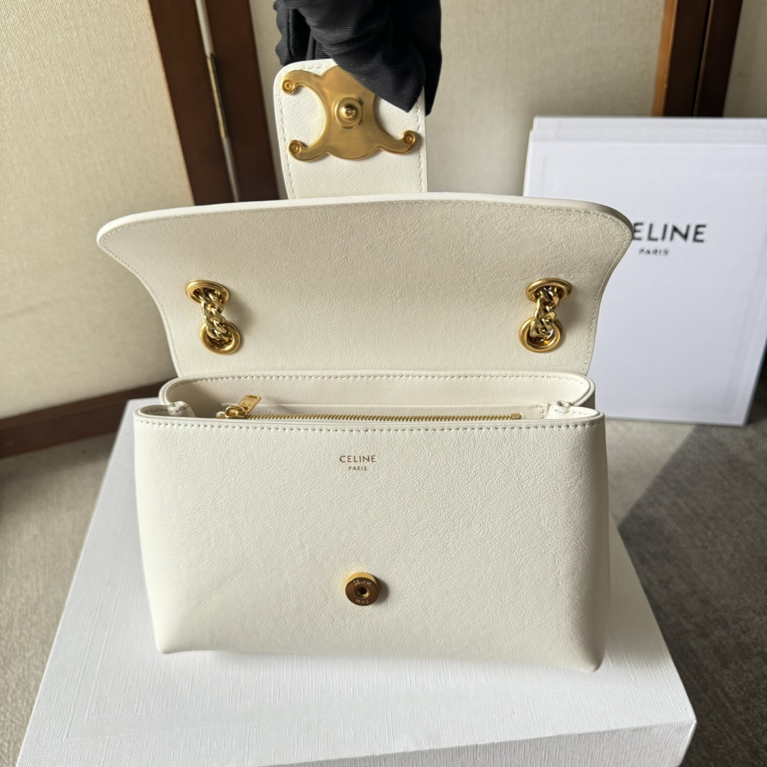 1比1高仿名牌包Celine賽琳 2024新柔軟牛皮革TEEN CELINE VICTOIRE手袋 白色
