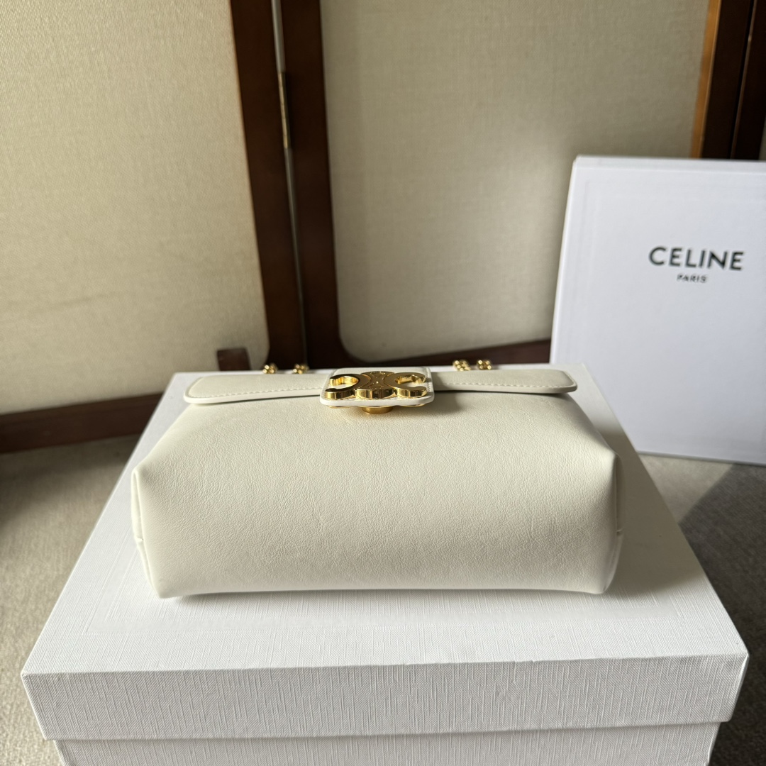 1比1高仿名牌包Celine賽琳 2024新柔軟牛皮革TEEN CELINE VICTOIRE手袋 白色