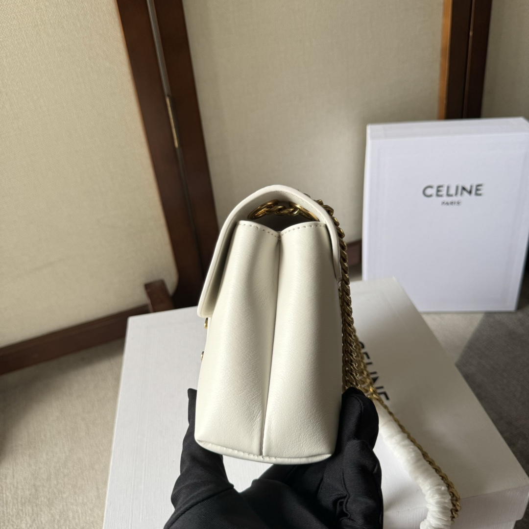 1比1高仿名牌包Celine賽琳 2024新柔軟牛皮革TEEN CELINE VICTOIRE手袋 白色