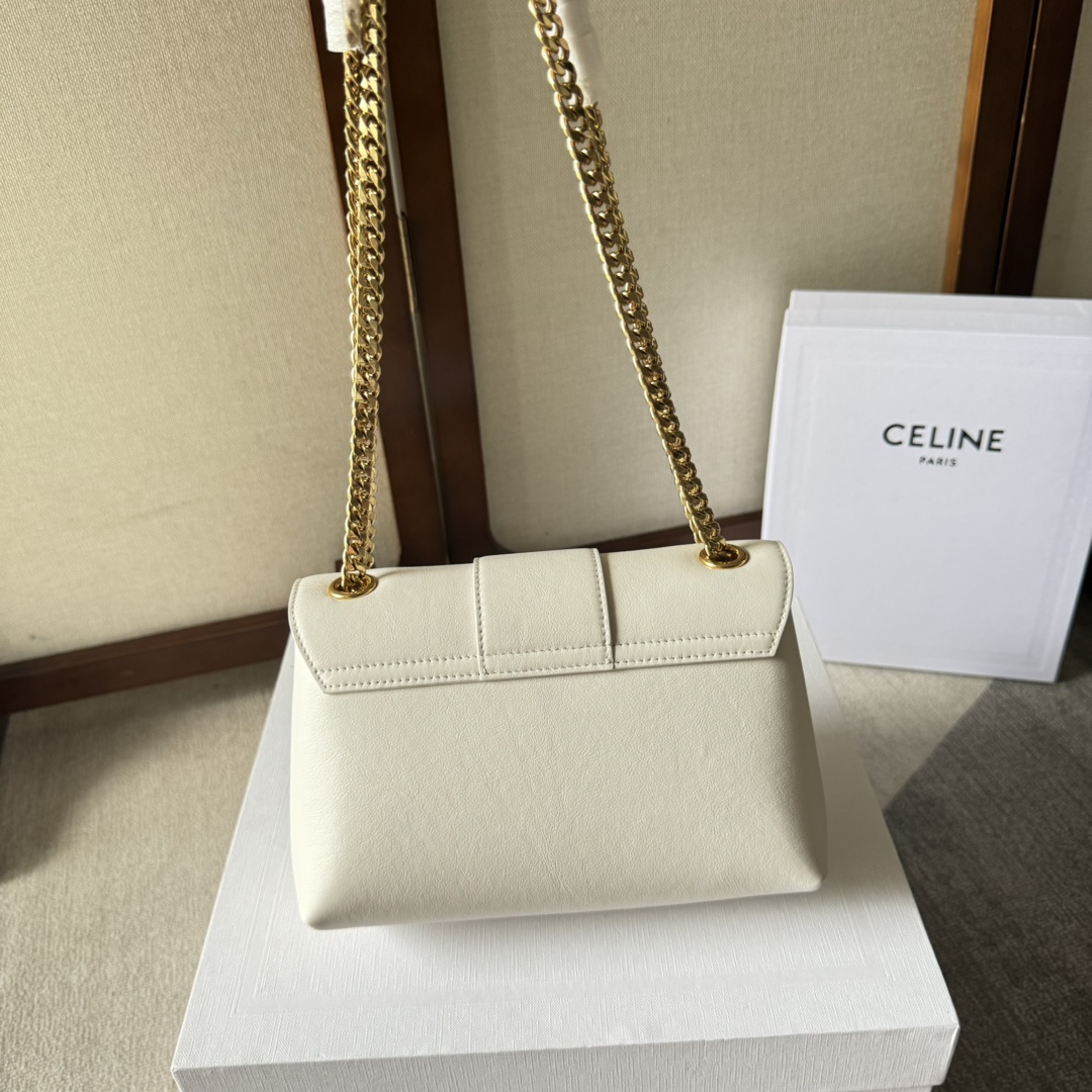 1比1高仿名牌包Celine賽琳 2024新柔軟牛皮革TEEN CELINE VICTOIRE手袋 白色