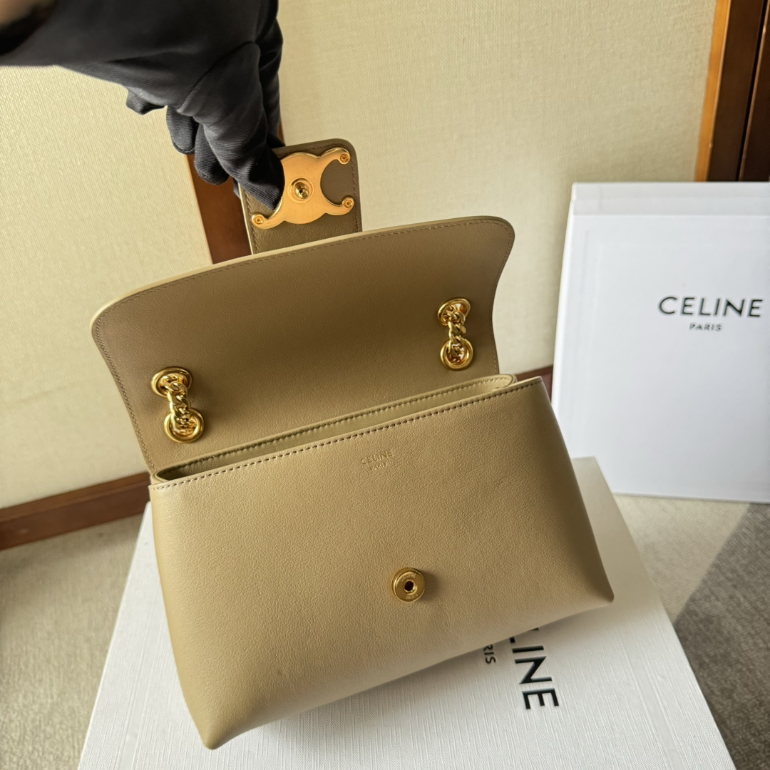 1比1高仿名牌包Celine賽琳 2024新柔軟牛皮革TEEN CELINE VICTOIRE手袋 棕色