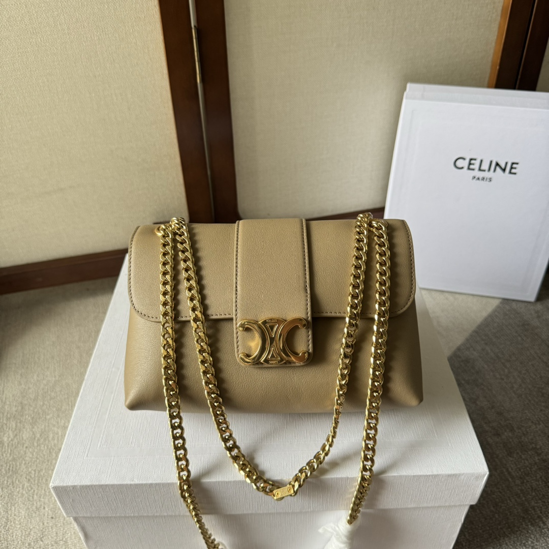 1比1高仿名牌包Celine賽琳 2024新柔軟牛皮革TEEN CELINE VICTOIRE手袋 棕色