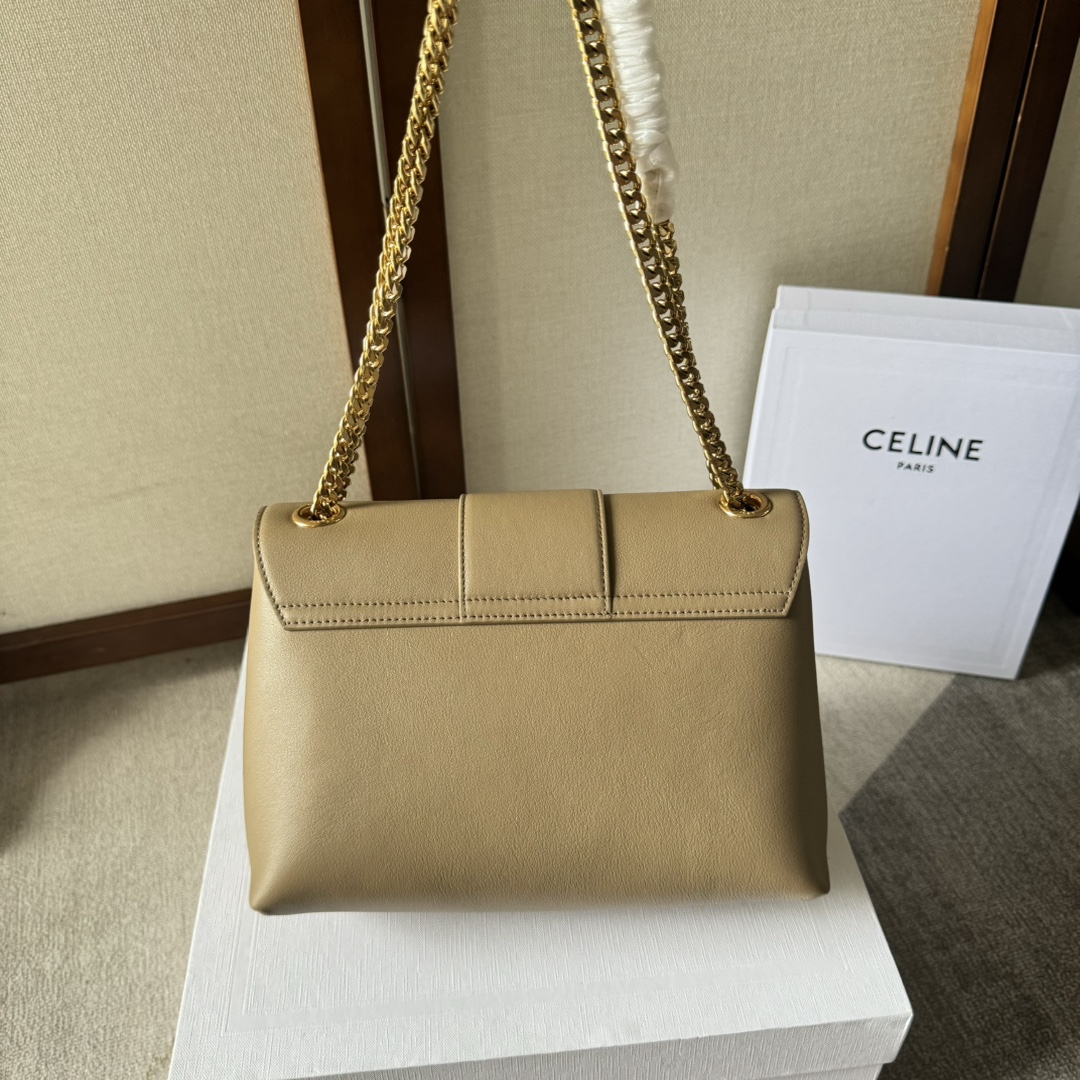 一比一複刻名牌包Celine賽琳 柔軟牛皮革中號Celine Victoire手袋 棕色