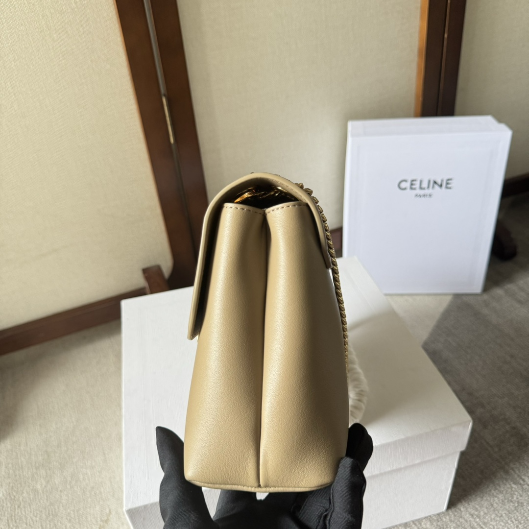 一比一複刻名牌包Celine賽琳 柔軟牛皮革中號Celine Victoire手袋 棕色