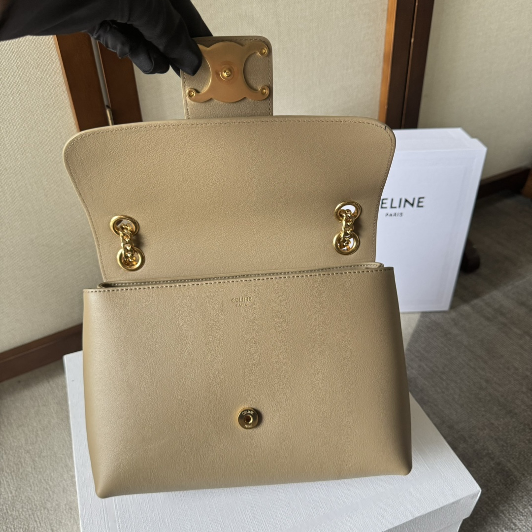 一比一複刻名牌包Celine賽琳 柔軟牛皮革中號Celine Victoire手袋 棕色