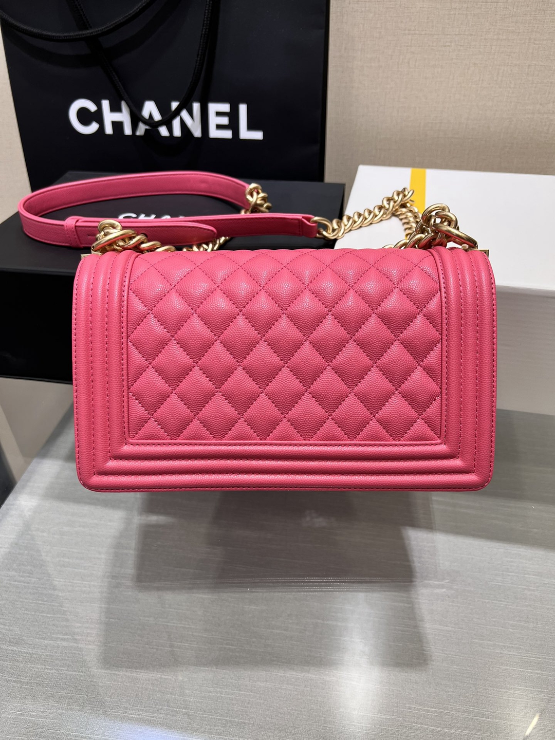 棉羊皮 超A貨 香奈兒Chanel 單肩包斜挎包 粉色