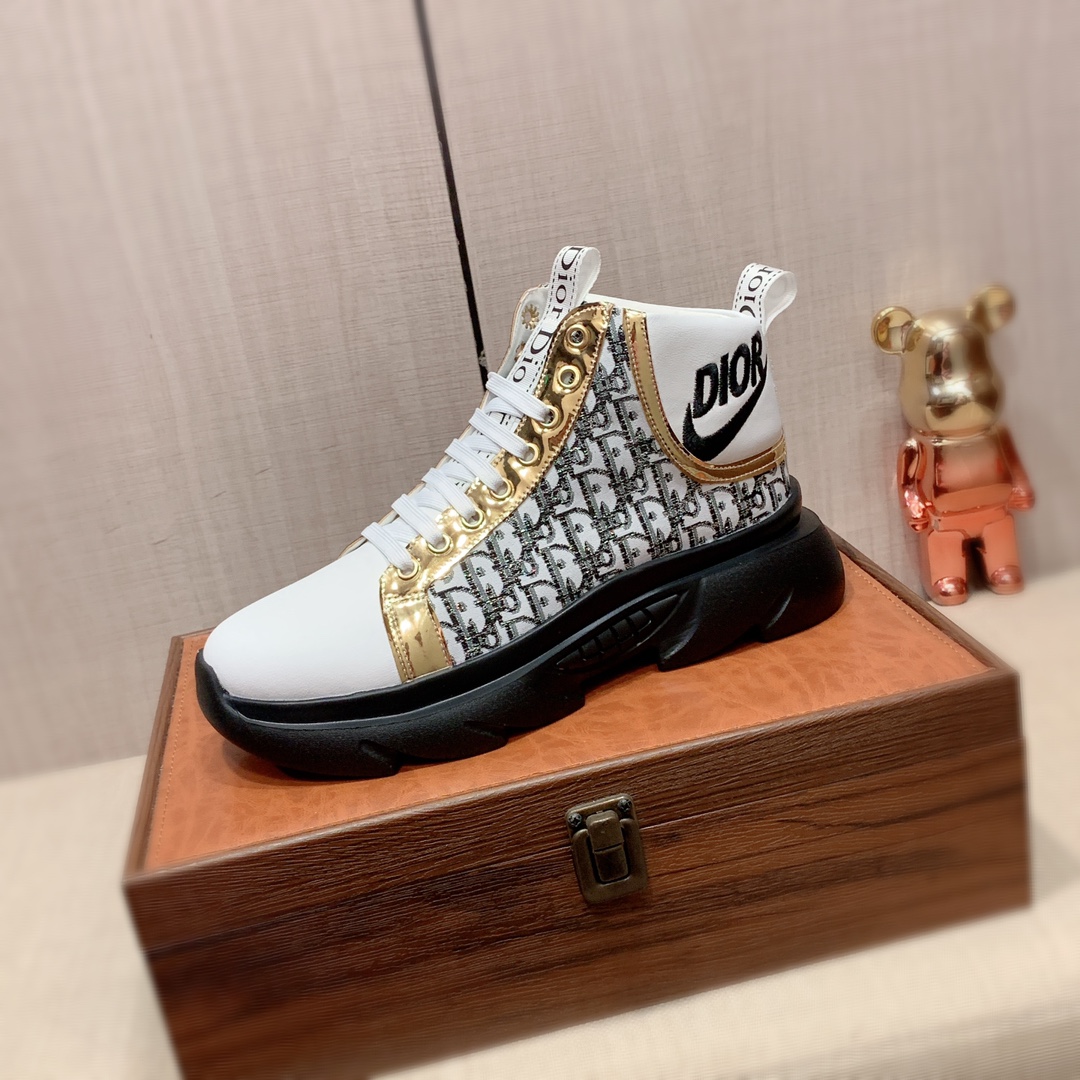 DIOR最新品頂級A貨莆田鞋羊皮內裡高幫休閒鞋