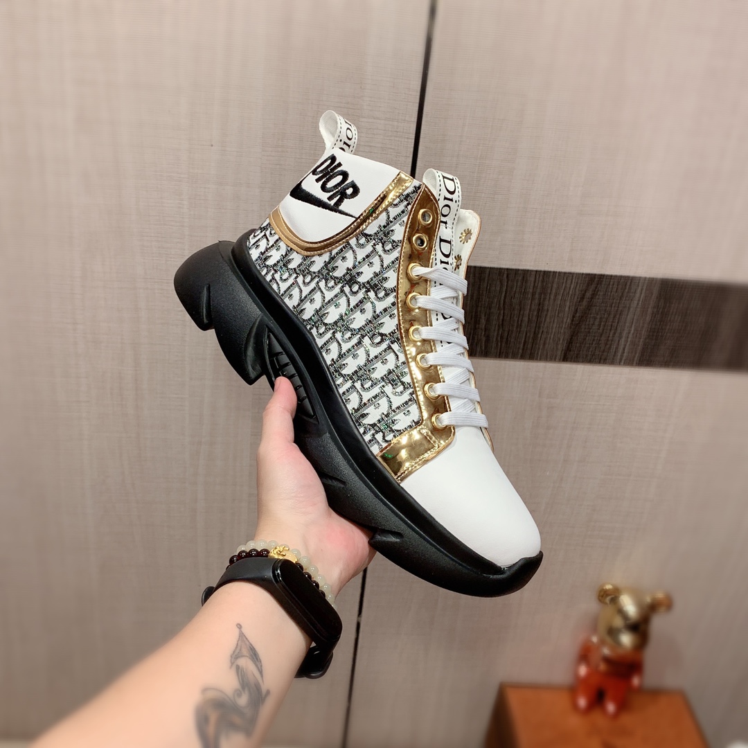 DIOR最新品頂級A貨莆田鞋羊皮內裡高幫休閒鞋