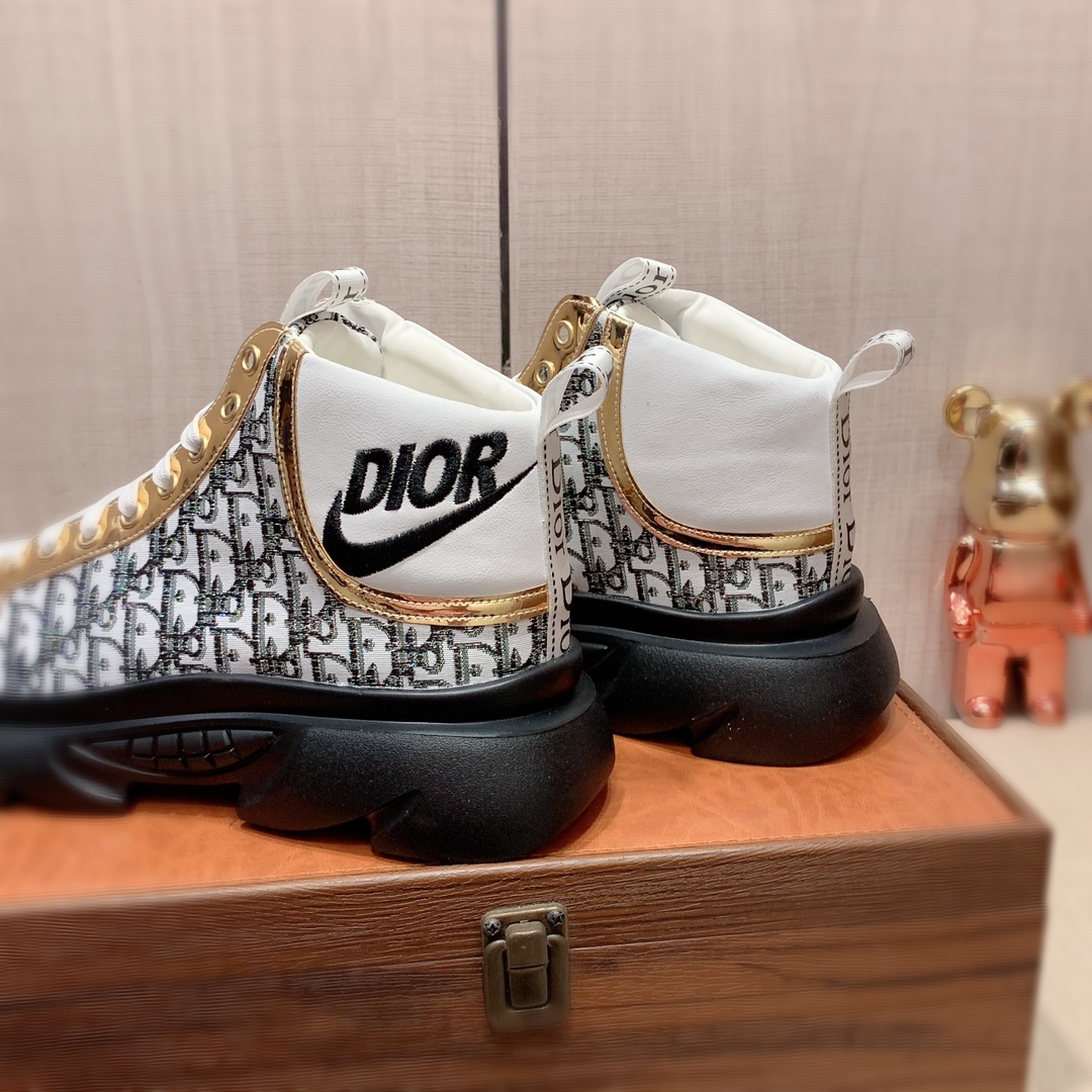 DIOR最新品頂級A貨莆田鞋羊皮內裡高幫休閒鞋